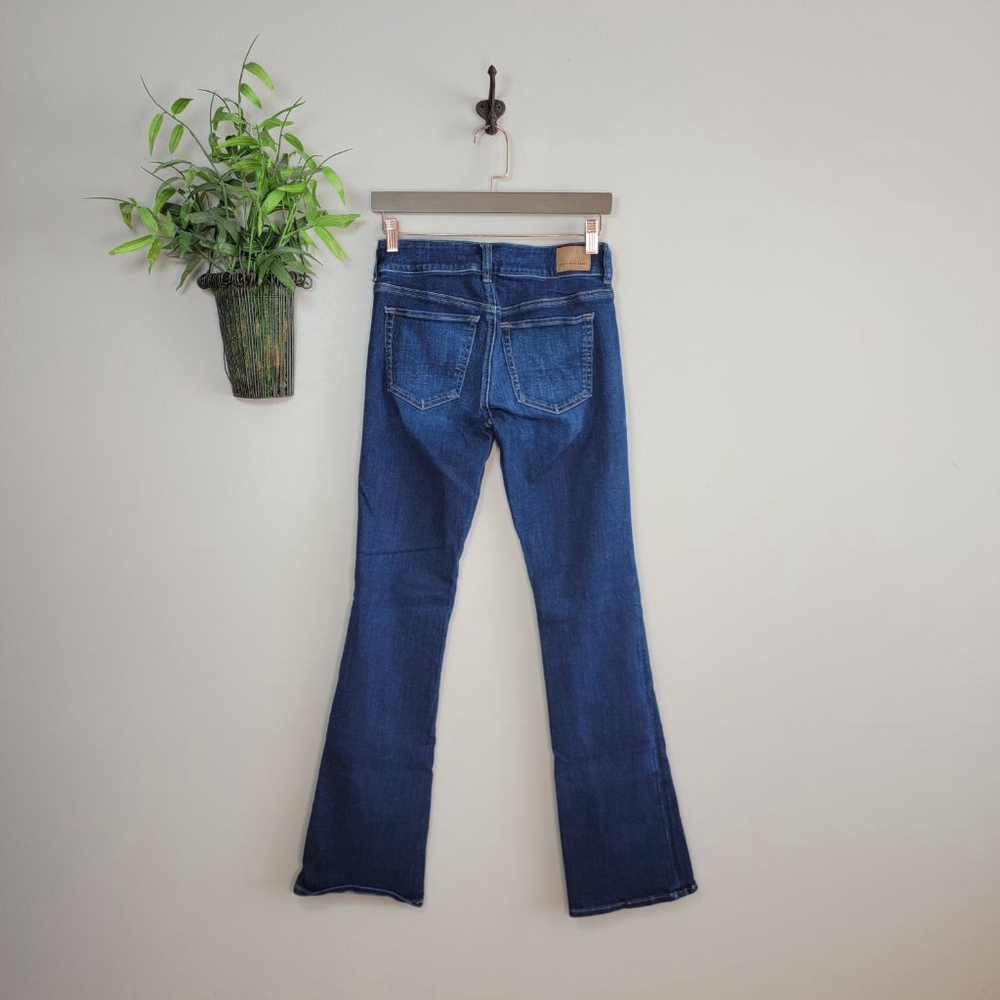American Eagle Kick Boot Jeans Dark Blue Wash Low Rise Stretch Bootcut AE 2 - Picture 9 of 11
